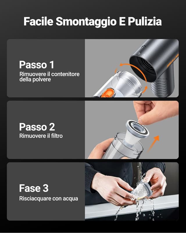 Thumbnail 5 de SEALIGHT Aspirabriciole 32000Pa mini aspirapolvere