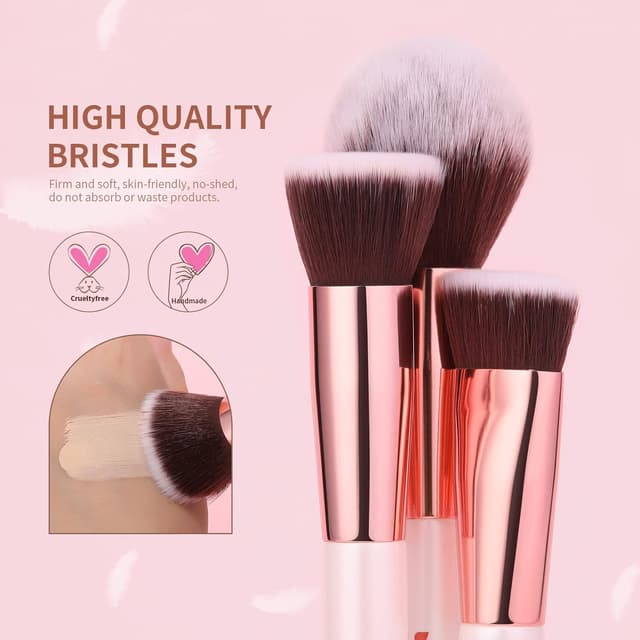Detalle de DUcare Pinselset Makeup 27 Stück – professionelles Set mit synthetischen Kabuki-, Foundation-, Concealer- und Lidschattenpinseln