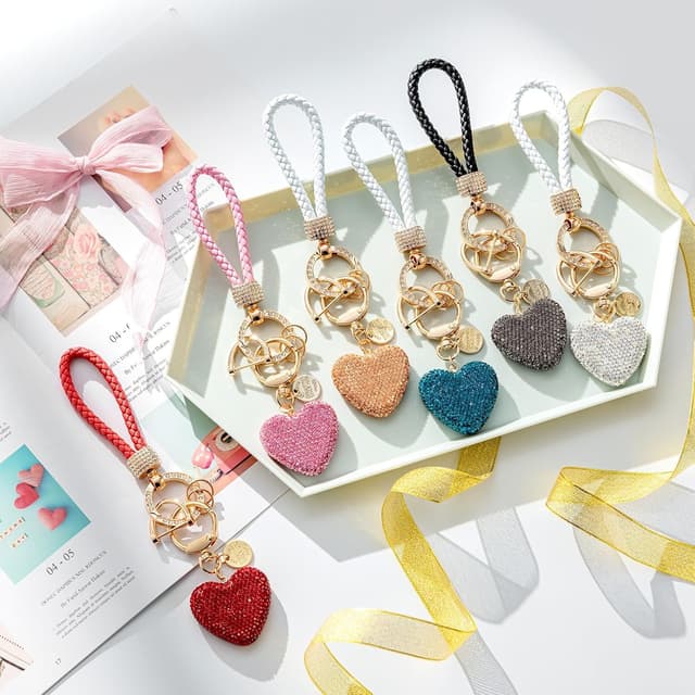 Thumbnail 6 de CHUQING Coeur Porte-clés strass 9 cm ❤