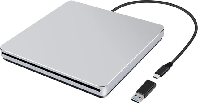 Detalle de NOLYTH Externes CD/DVD-Laufwerk (USB-C Slot-in) für MacBook & Laptop – Plug-and-Play Brenner