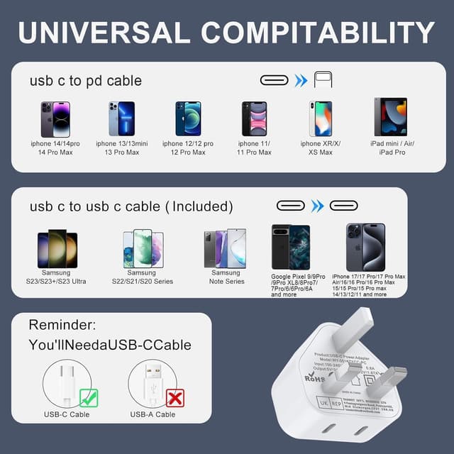 Detalle de iPhone Lightning charger cable 20W fast charge