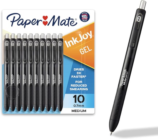 Detalle de Paper Mate InkJoy Black Gel Pens 0.7 mm โ 10 pack ๐
