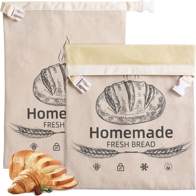 Detalle de Beeswax Bread Bags 2 Pack for Sourdough