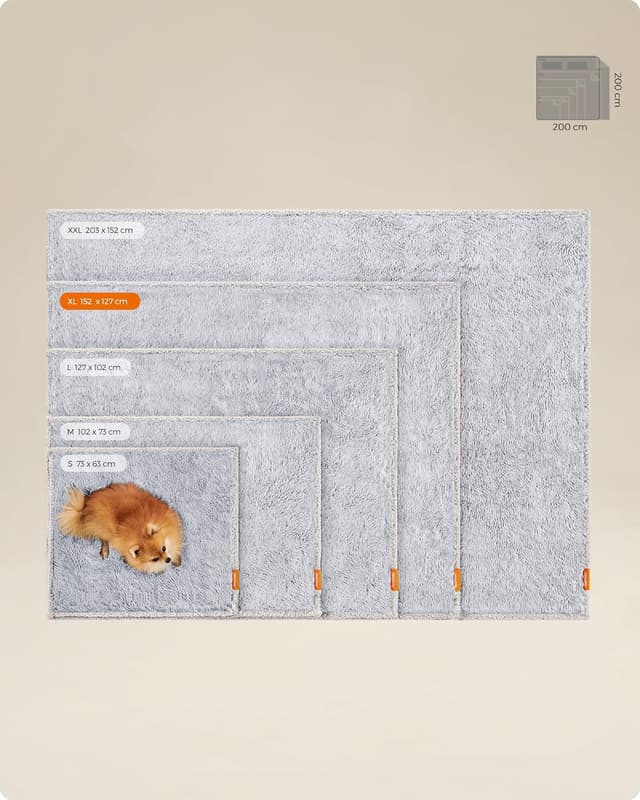 Detalle de Feandrea Couverture chien hydrophuge double face en peluche Sherpa XXL 152 x 127 cm (gris ombré) PPB006G01