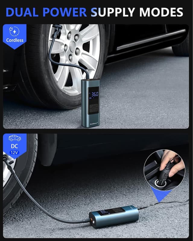 Detalle 1 de Neakhmer Tragbarer Luftkompressor 12 V mit 140 PSI