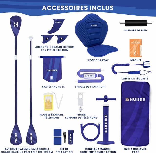 Thumbnail 2 de HUIIKE Paddle Gonflable Adulte Coral Full Pack 305 cm