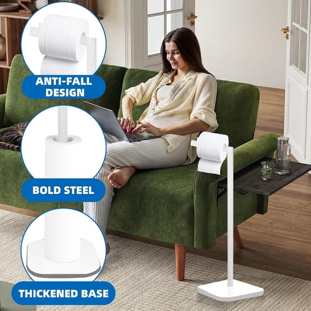 Detalle 2 de Stainless steel toilet roll holder for 6 rolls