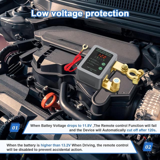 Detalle de Kedifoai Coupe Circuit Batterie 12 V télécommandé sans fil avec affichage LED