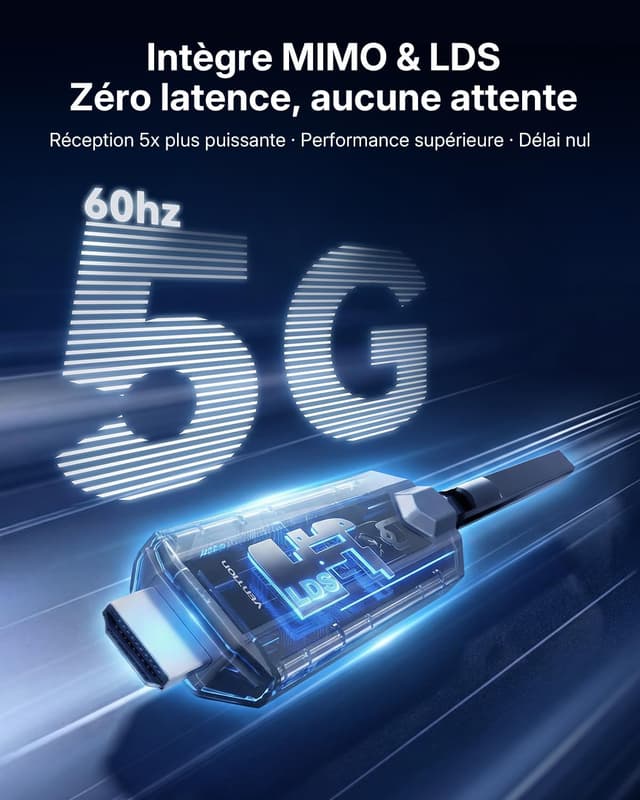 Detalle 1 de Vention kit HDMI sans fil 4K 1 TX+4 RX