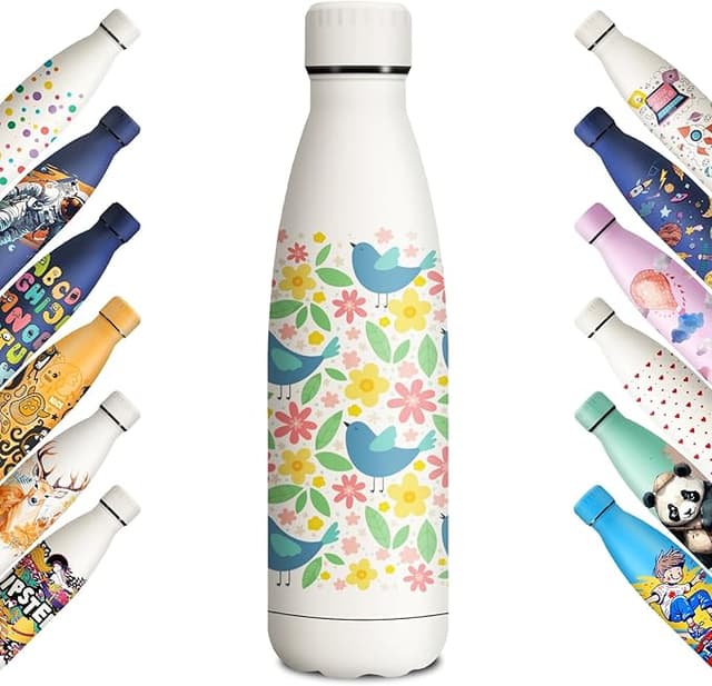 Detalle de KollyKolla Botella Térmica Infantil 500ml 🚰 Sin BPA, Acero