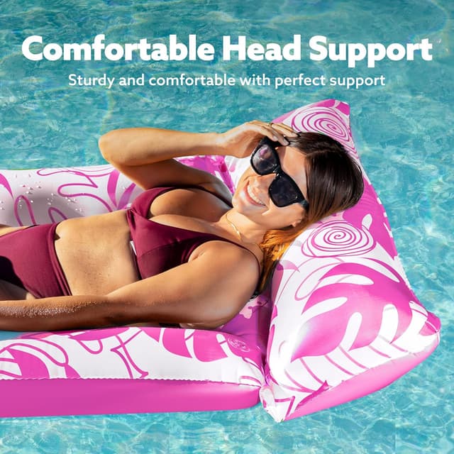 Detalle 2 de SLOOSH 2-Pack Inflatable Pool Floats Mat with Headrest (XL) for Adults