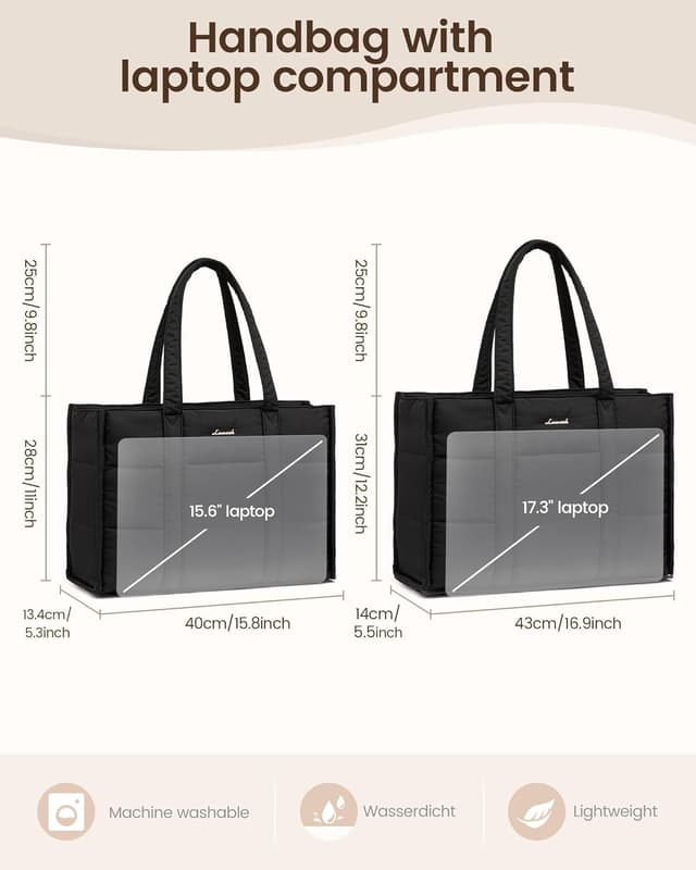 Detalle 1 de LOVEVOOK puffer quilted tote bag