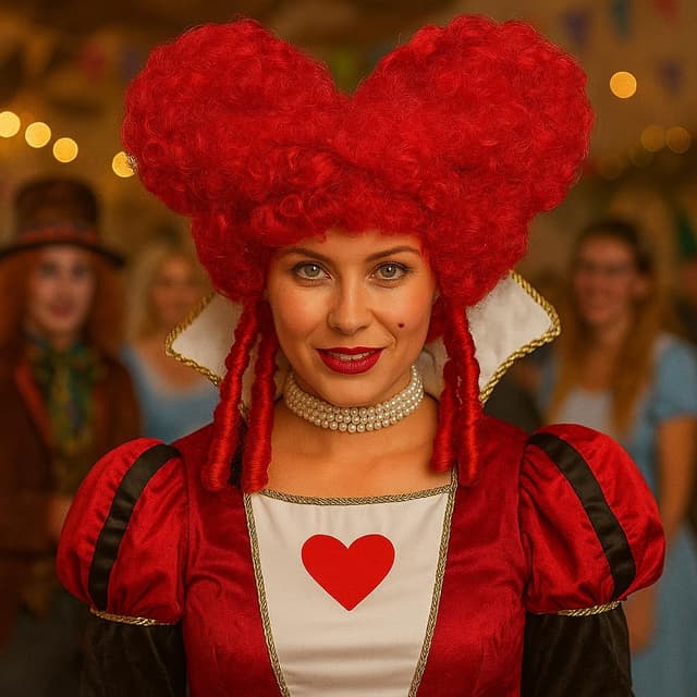 Detalle 2 de W WIDMANN MILANO Party Fashion Barock-Perücke in Bordeaux (Kunsthaar) für Adels- & Renaissance-Kostüme