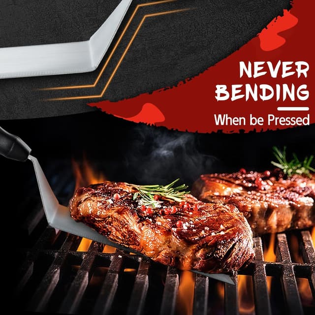 Detalle de Univinlions Smash Burger Kit con pressa per hamburger da griglia e spatola XXL