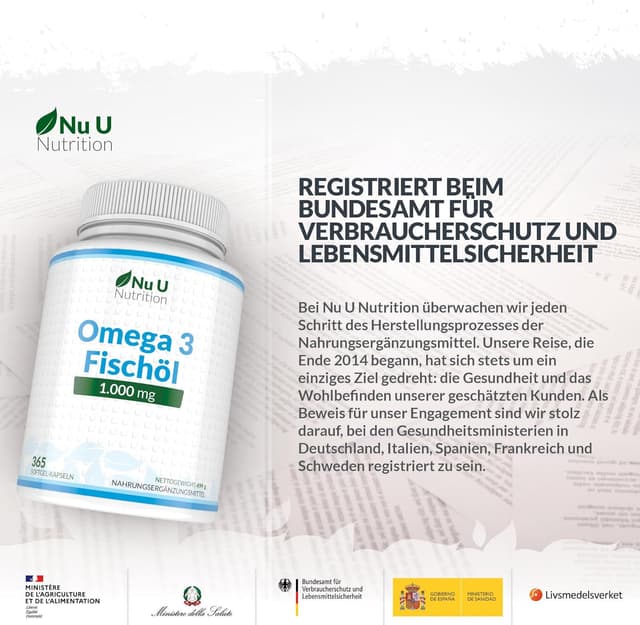Detalle de Nu U Nutrition Omega-3 Fischöl 1000 mg đ