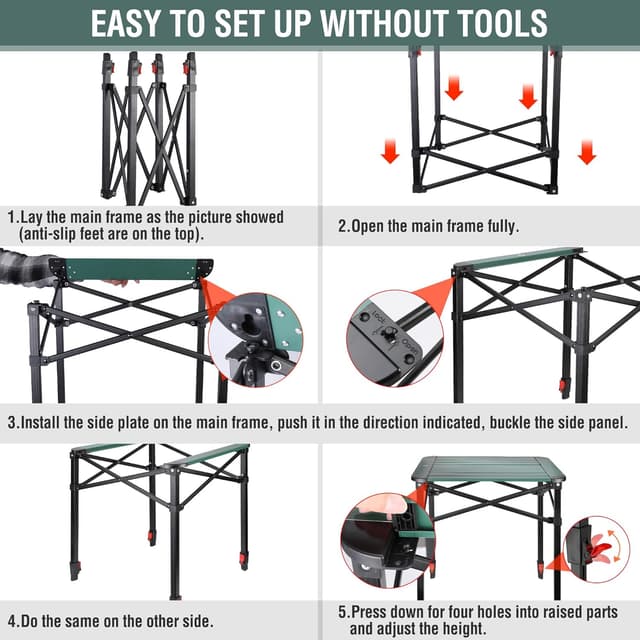 Thumbnail 6 de VILLEY Camping Table Folding, 70 cm