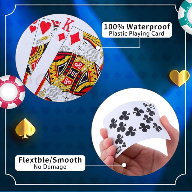 Detalle de Two Decks Poker Cards PVC Waterproof, 88×63mm