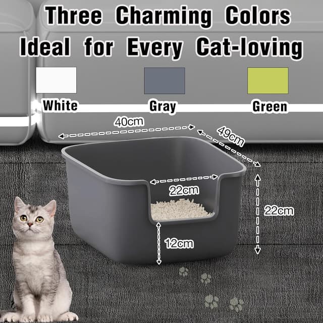 Detalle de Suhaco High Sided Cat Litter Tray 49 x 42 x 22 cm 🐱