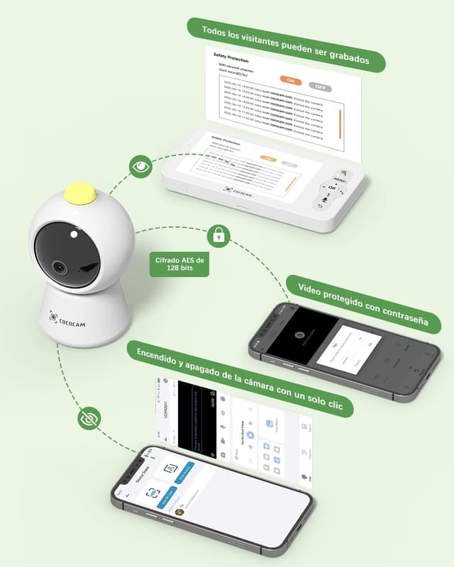 Detalle 2 de COCOCAM 2K 4MP Cámara vigilancia bebé 5