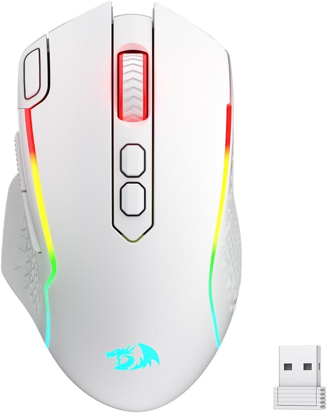Detalle de Redragon M810 MAX 3-Modi Wireless Gaming Maus (12000 DPI, RGB, Rapid Fire, 8 Makrotasten)