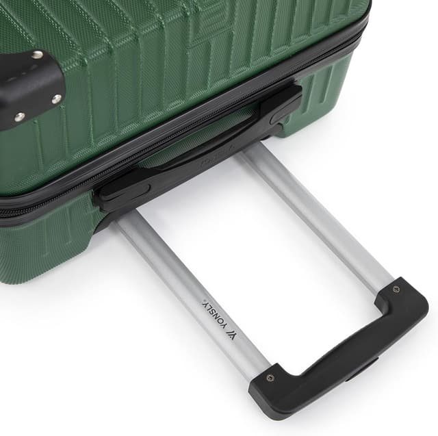 Detalle de YONSLY Premium Reisekoffer mit TSA-Schloss, YKK-Reißverschluss und 4 Rollen (Trolley) – Dunkelgrün, Größe L