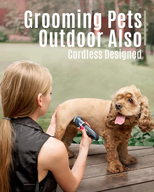 Detalle de oneisall Leise Hundeschermaschine Profi – elektrische Tierhaarschneidemaschine für Hund & Katze (blau)