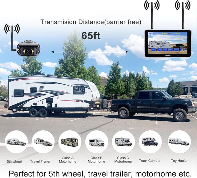 Detalle de Haloview BT7 Touch Wireless RV Backup Camera System with 7" Touch Screen (1080P DVR)