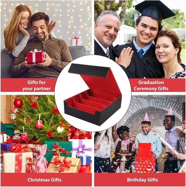 Detalle 2 de Aolso Sammelkartenbox PU Leder 24 Trennwände