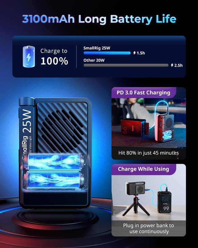 Thumbnail 3 de SMALLRIG RM 25C Lampe vidéo LED 25 W