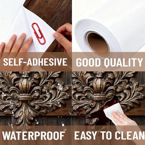 Detalle de PRESSINART juego de 3 pegatinas autoadhesivas para puerta de madera vintage (mural retro)