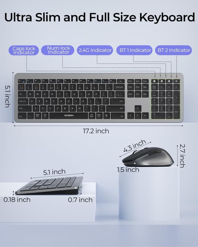 Detalle de Seenda COE300 Wireless keyboard set for Windows