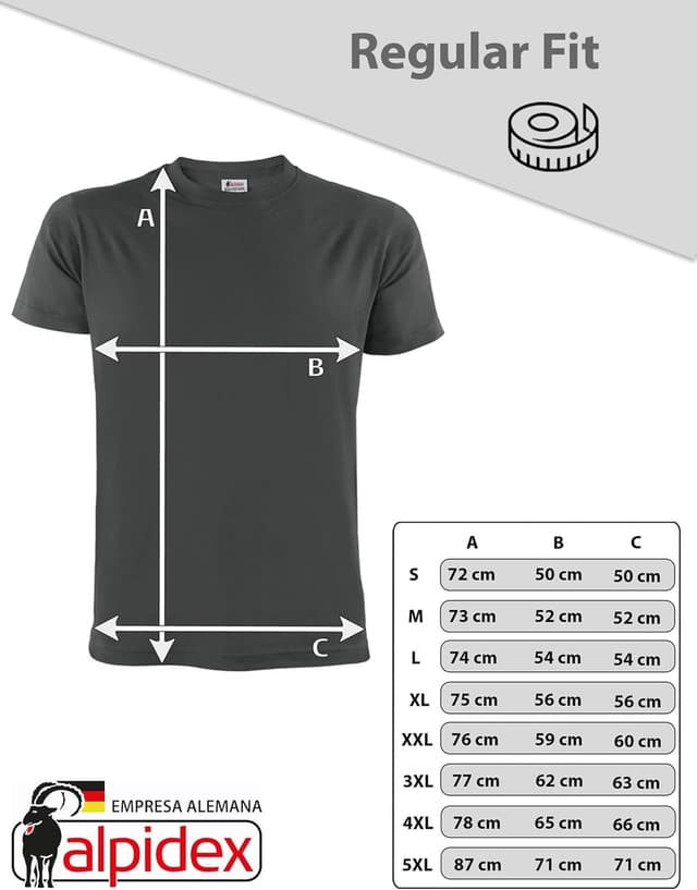 Thumbnail 4 de ALPIDEX T-Shirt Camisetas para Hombre 100% algodón 5 unidades