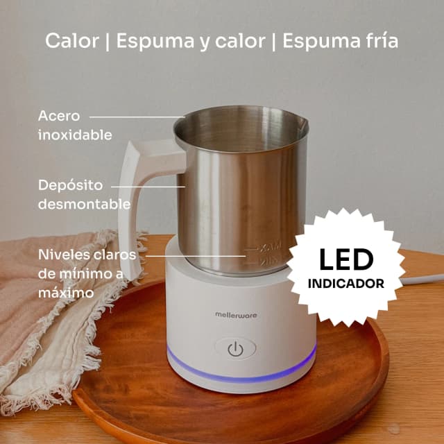 Detalle 2 de Mellerware FROTHY Inox White espumador