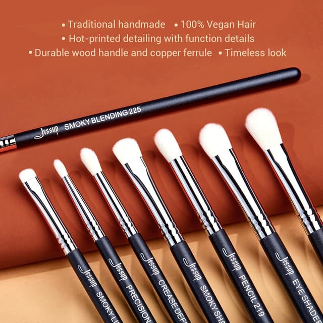 Thumbnail 6 de Jessup Set de pinceaux maquillage pour fard à paupières 11 pièces (dont pinceau estompeur, anti-cernes yeux) – Nior T340