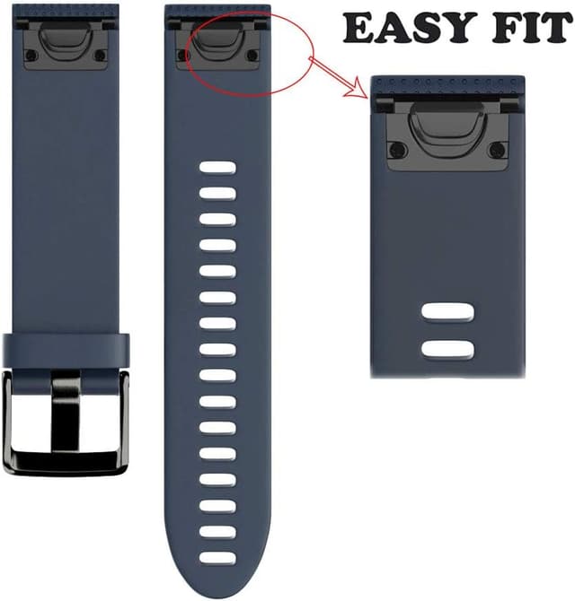 Detalle 2 de Cinturino Easy Fit 20mm in silicone per Garmin Fenix 5S/5S Plus, Fenix 6s/6s Pro (Quick-Fit) – colori multipli