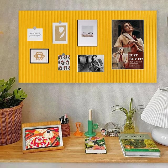 Detalle 2 de Filz Pinnwand 80x40 cm selbstklebend, gelb