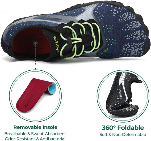 Detalle de SAGUARO Homme Femme chaussures minimalistes barefoot antidérapantes pour trail, running et fitness (EU 35-48)
