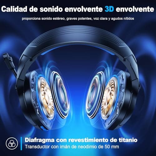 Detalle 2 de Fachixy FC200 Cascos Gaming Inalámbricos 50Hr 📢