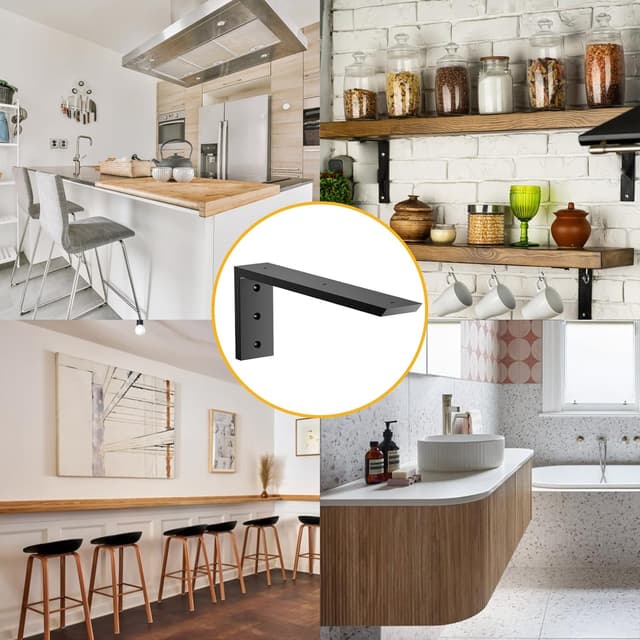 Thumbnail 6 de Cuguords 20-Inch Countertop Support Bracket (4-Pack, 3/8-Inch Thick) for Granite, Quartz & More