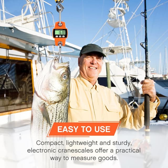 Detalle de Balance suspendue numérique Drcowu 300 kg à crochet électrique (orange)