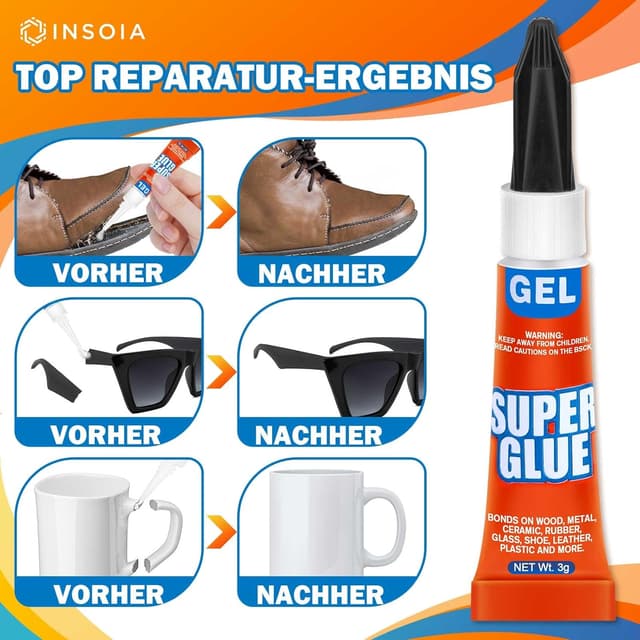 Detalle 1 de Sekundenkleber Gel für Sofortreparaturen 36x3 g