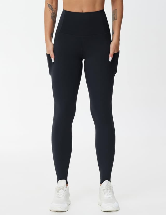 Detalle de THE GYM PEOPLE Pantaloni da yoga da donna a vita alta con tasche