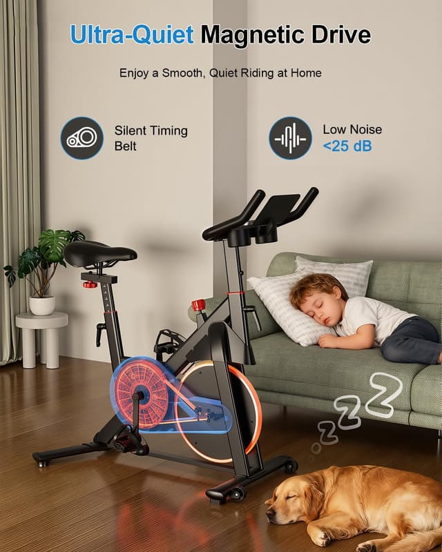 Thumbnail 6 de Lacuffy indoor cycling exercise bike with LCD, app support and 136 kg weight capacity