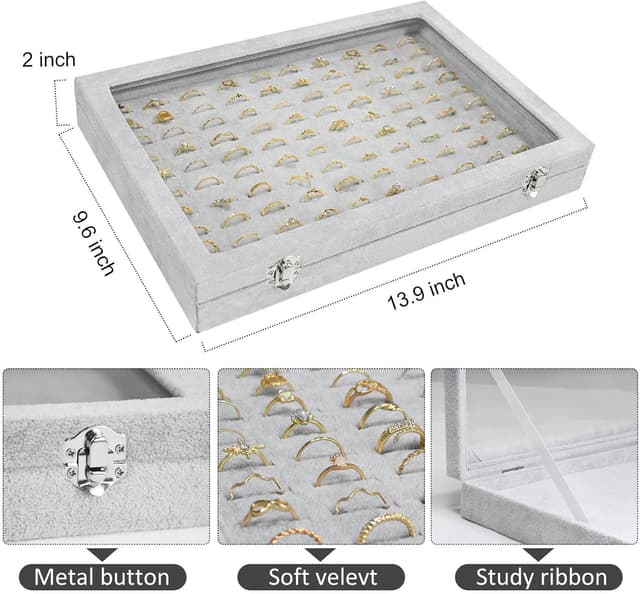 Thumbnail 2 de Bivisen Ring Display Case Organizer Box 100-slot 📦