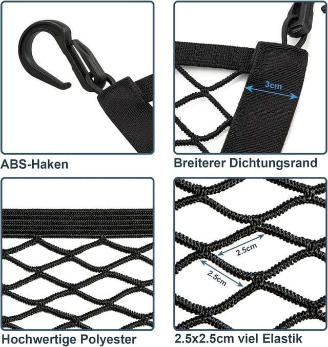 Thumbnail 2 de VEHIRIE Cargo Net Car Boot Net 70x50 cm