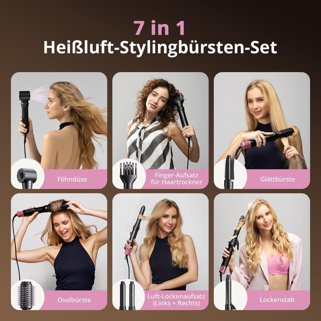 Detalle 2 de CrazyMar Rundbürstenföhn 7-in-1 Airstyler