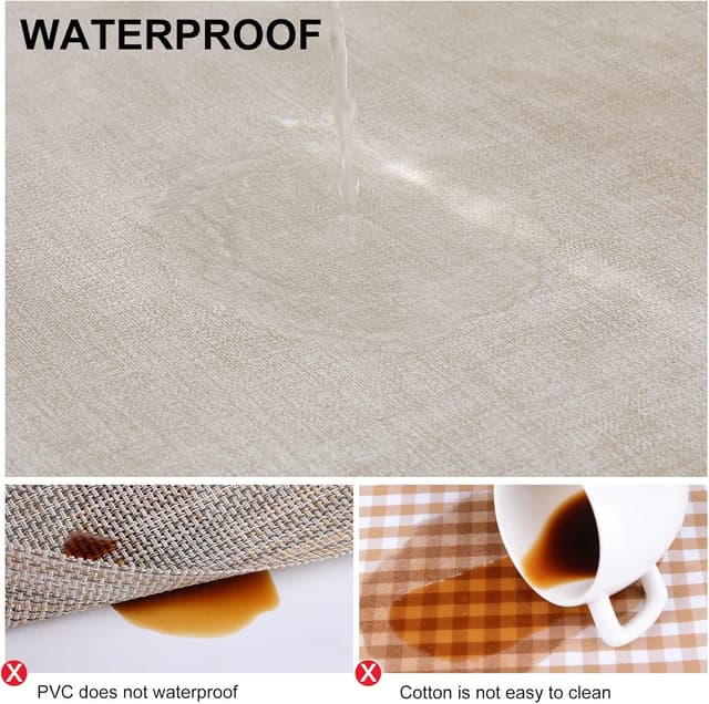 Detalle de homing Faux Leather Heat Resistant Placemats (6-Pack) — Waterproof, Wipeable Dining Place Mats, Beige