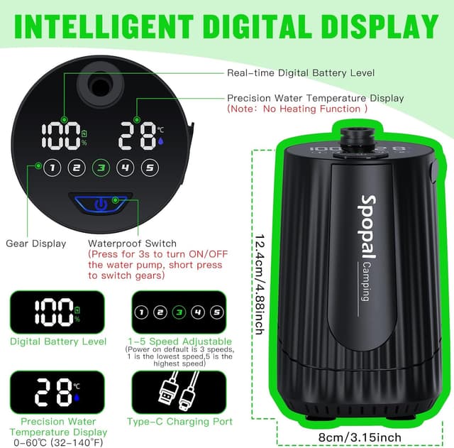 Detalle de Portable camping shower pump 20L