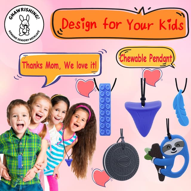 Thumbnail 6 de GNAWRISHING Chew Necklaces 5pcs sensory chewable necklace