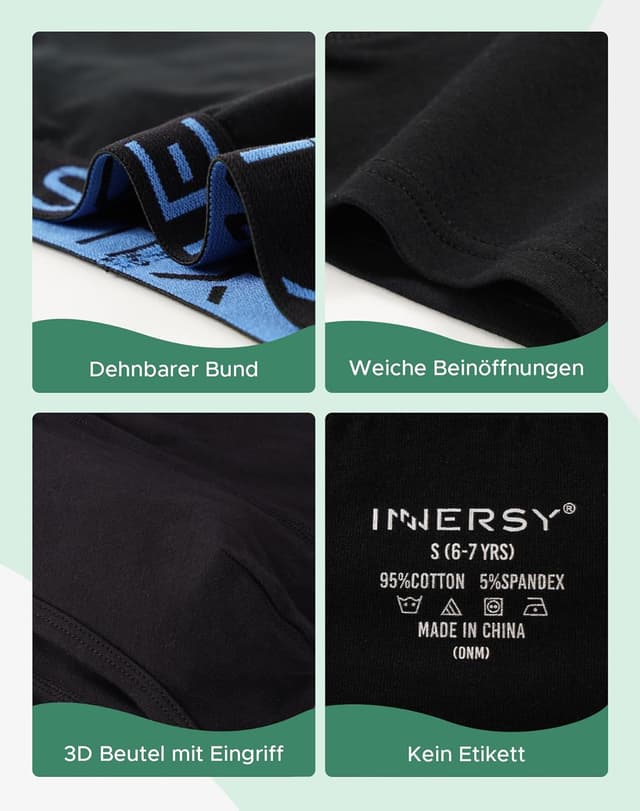 Detalle 2 de INNERSY Unterhosen Jungen 5er Pack